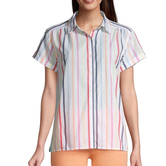 Lucky Brand Camicia Donna In Cotone E Lino Con Maniche Arrotolate, Chiusura Frontale A Bottoni - Colore Solido, Lavabile In Lavatrice